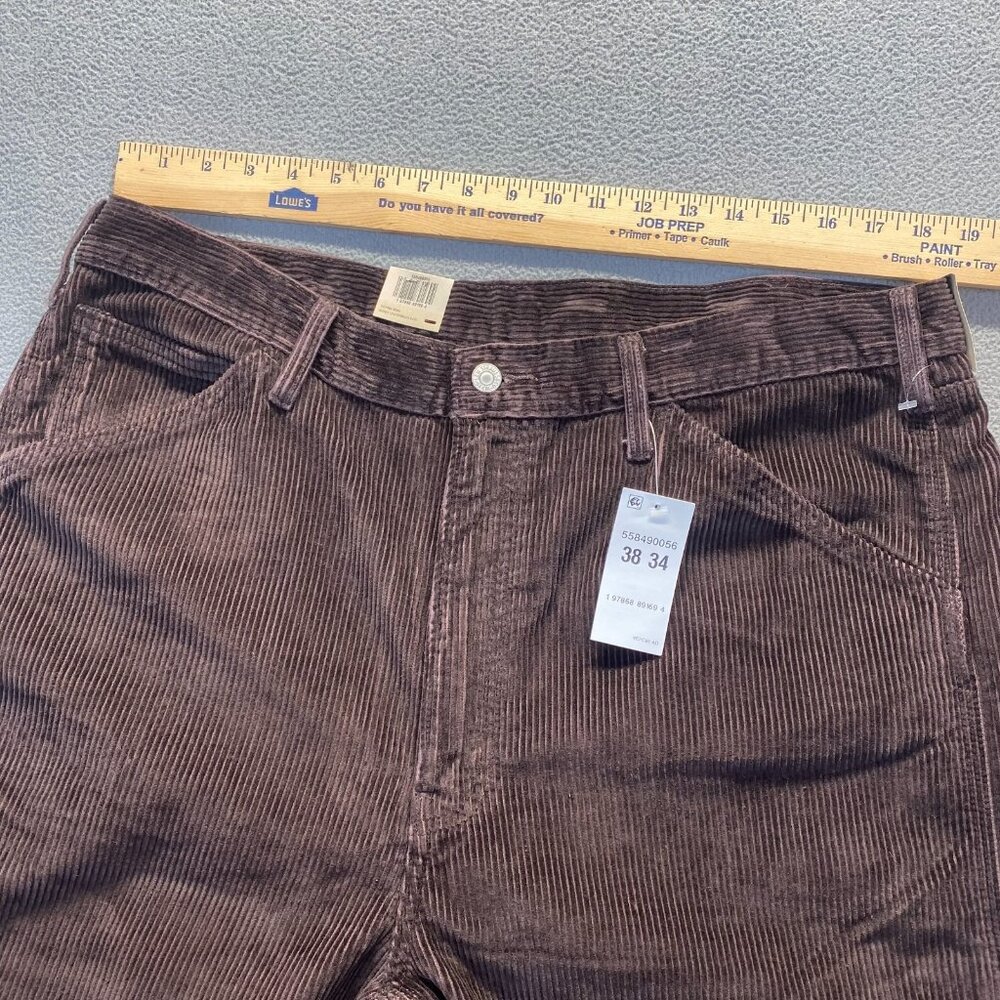 Levis 568 Loose Straight Carpenter Pants Brown Corduroy Workwear Size 38x34 - Picture 3 of 16